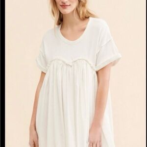 Free People Cream Mini Dress